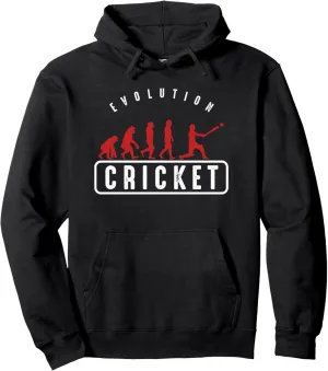 Cricket Player Athletes Sports Coach Evolution Of Cricket Pullover Hoodie