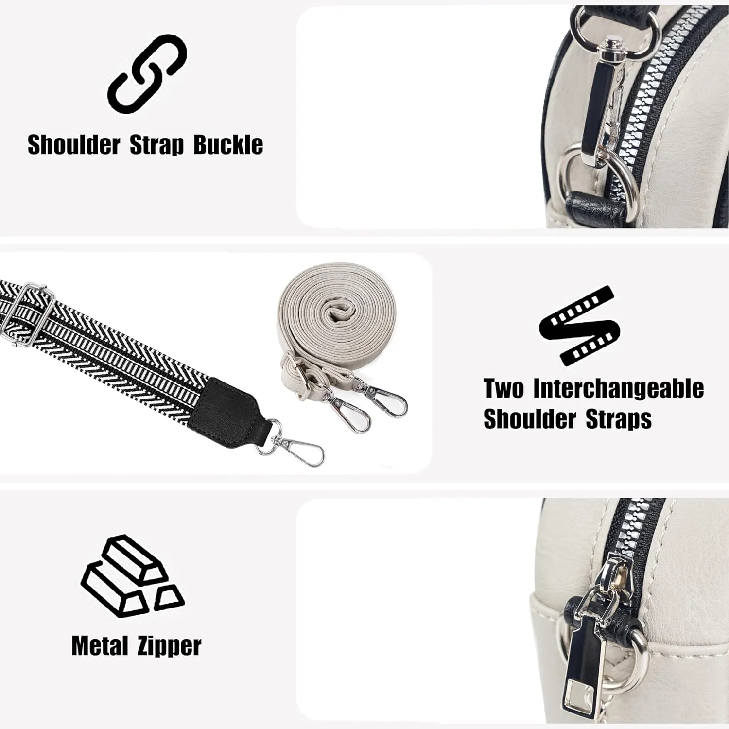 Crossbody Bags for Women Soft Leather Crossbody Purses Small Shoulder Handbags with Two Adjustable Straps