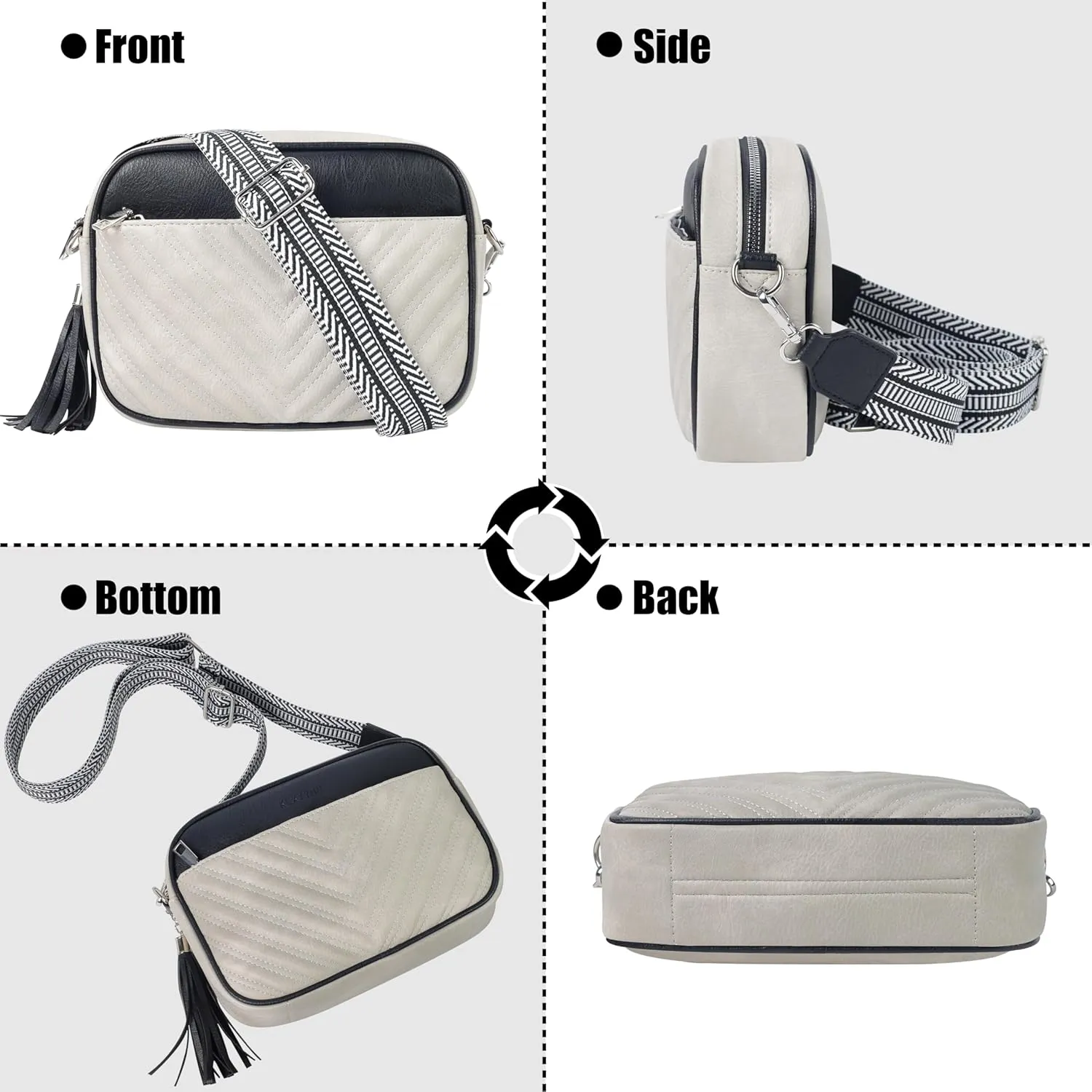 Crossbody Bags for Women Soft Leather Crossbody Purses Small Shoulder Handbags with Two Adjustable Straps