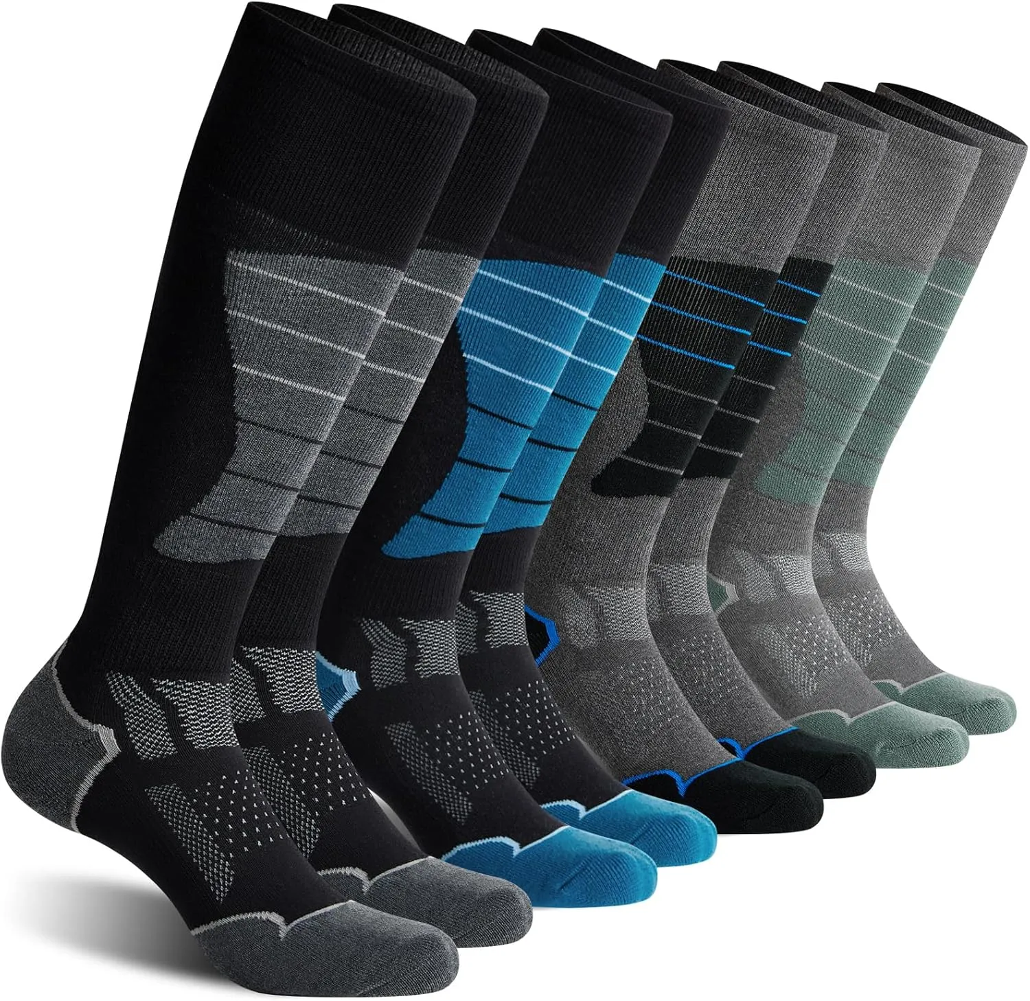 CS CELERSPORT 2/3/4 Pack Ski Socks for Men and Women Skiing, Snowboarding, Winter Performance Socks