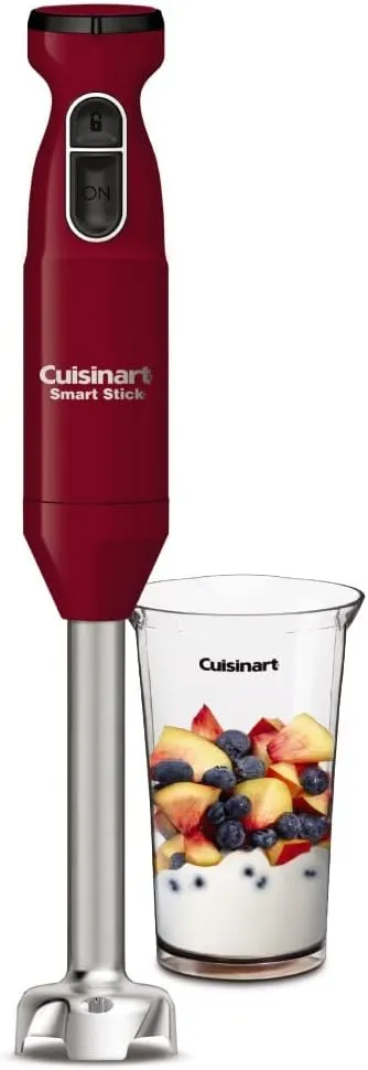 Cuisinart Hand Blender, Smart Stick 2-Speed Hand Blender- Powerful & Easy to Use Stick Immersion Blender-for-Shakes, Smoothies, Puree, Baby Food, Soups & Sauces, Red, CSB-175RP1