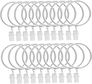 Curtain Clip Rings 20pcs White Curtain Ring Clipper Easy to Install Slide Iron Hangers for Bedroom Living Room