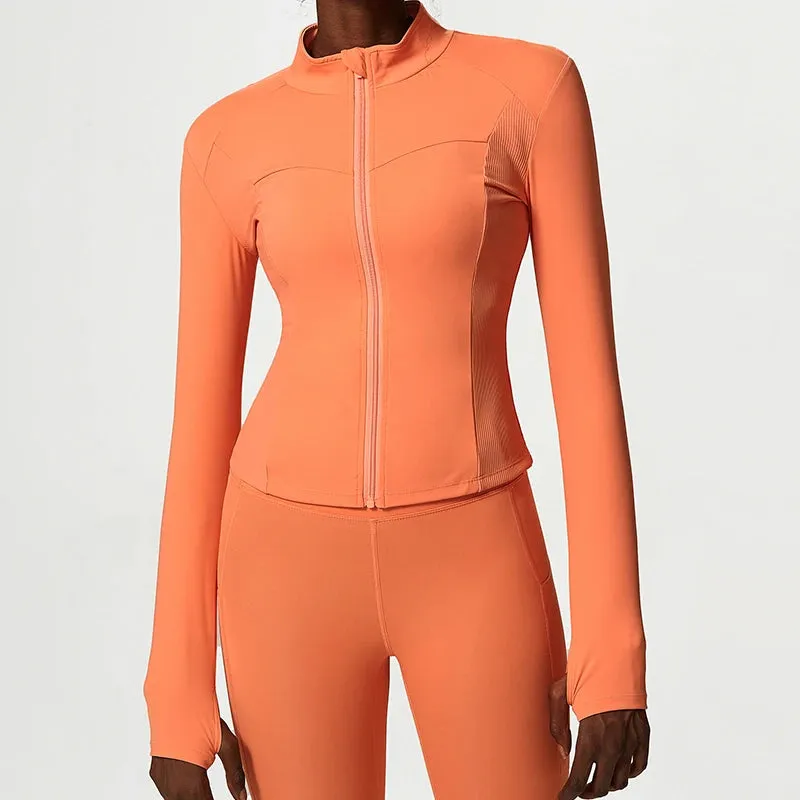 Custom Women's Yoga Blazer - Zippered Fitness Jacket