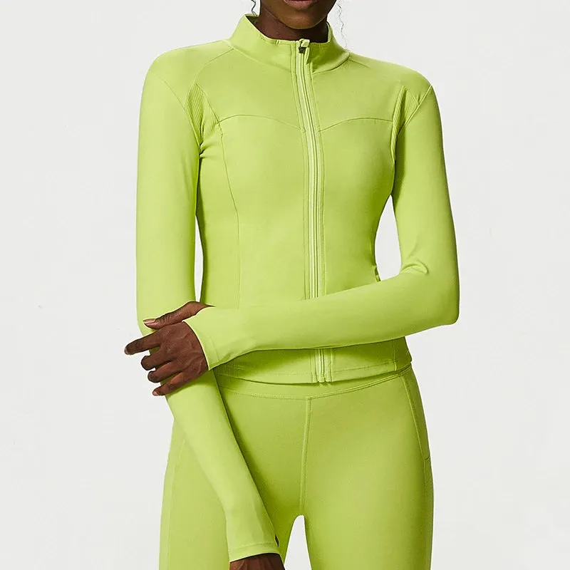 Custom Women's Yoga Blazer - Zippered Fitness Jacket