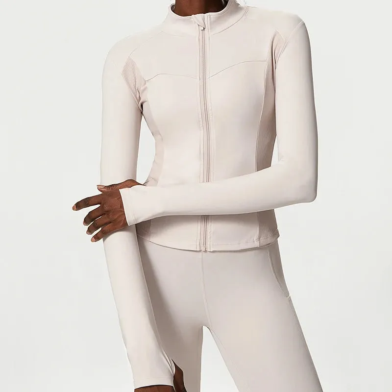 Custom Women's Yoga Blazer - Zippered Fitness Jacket