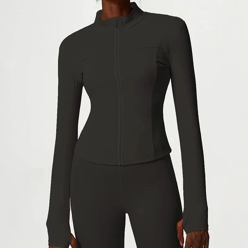 Custom Women's Yoga Blazer - Zippered Fitness Jacket