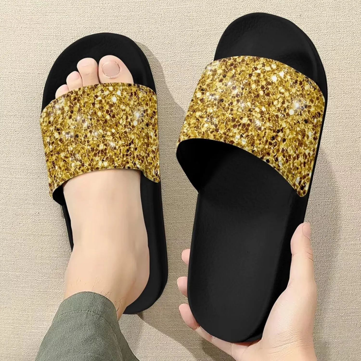 Cute Pattern Slide Sandals Shoes Slippers for Women, House Non Slip Quick Drying Slides Shower Sandals
