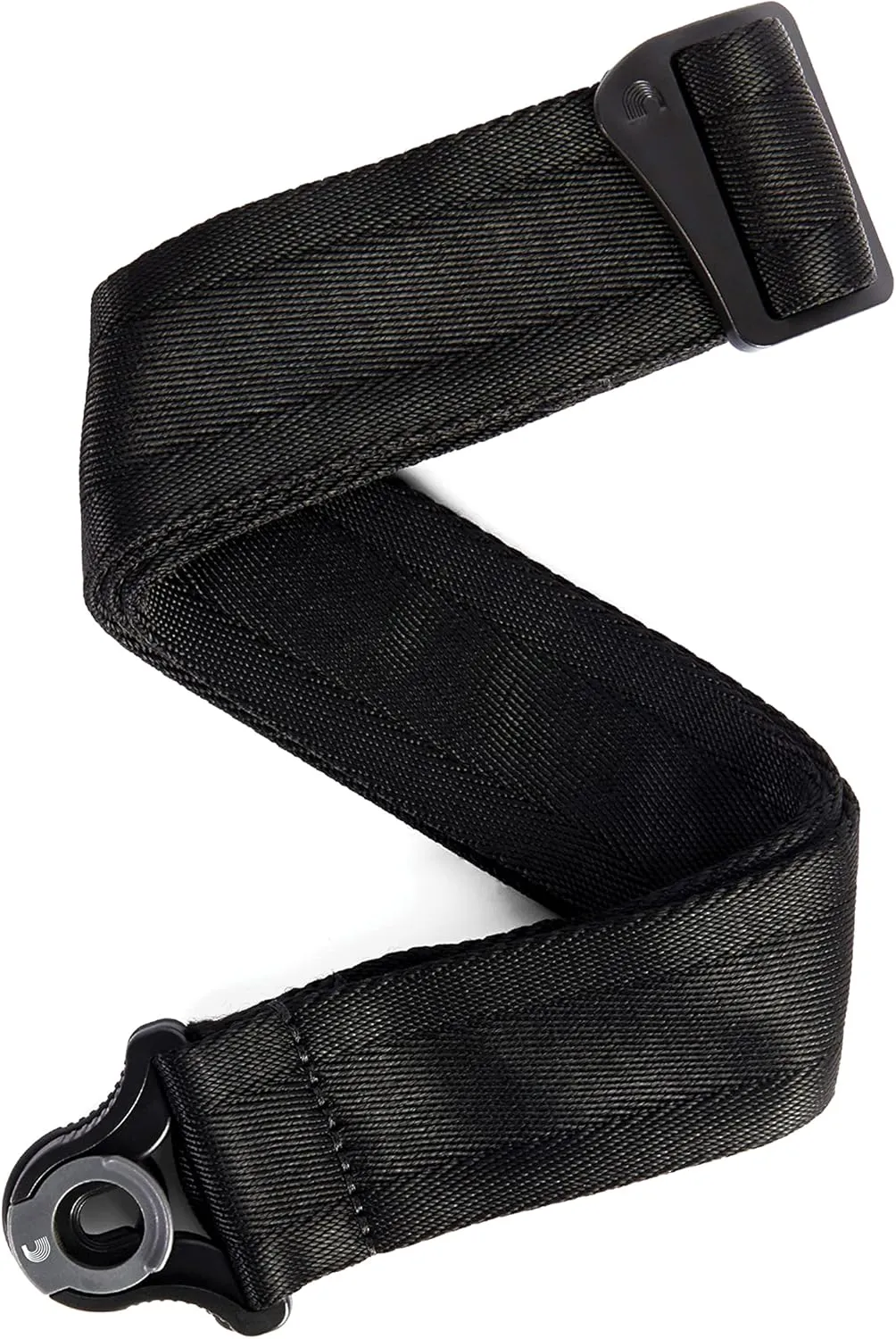 D'Addario Auto Lock Guitar Strap - Acoustic & Electric Accessories - Easy to Use Locking Straps - Uses Existing Buttons - Nylon - Black