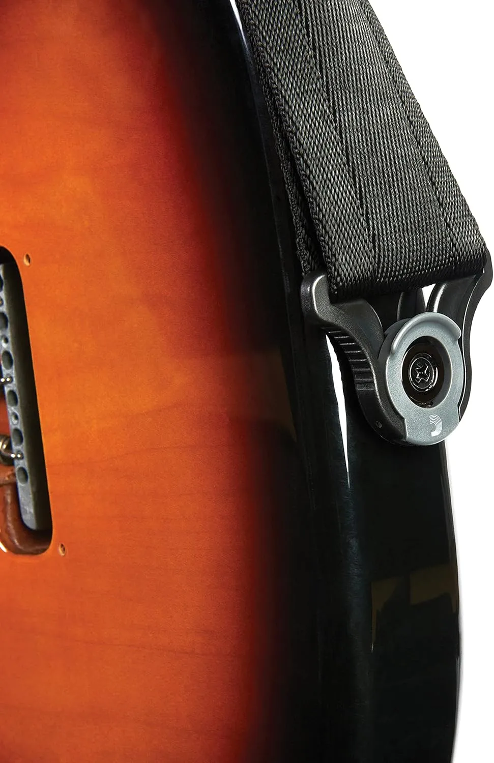 D'Addario Auto Lock Guitar Strap - Acoustic & Electric Accessories - Easy to Use Locking Straps - Uses Existing Buttons - Nylon - Black