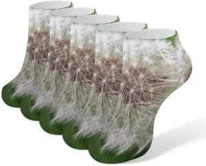 Dandelion Ankle No Show Socks Soft Loafer Socks Low Cut Non Slip Flat Sock 5 PC