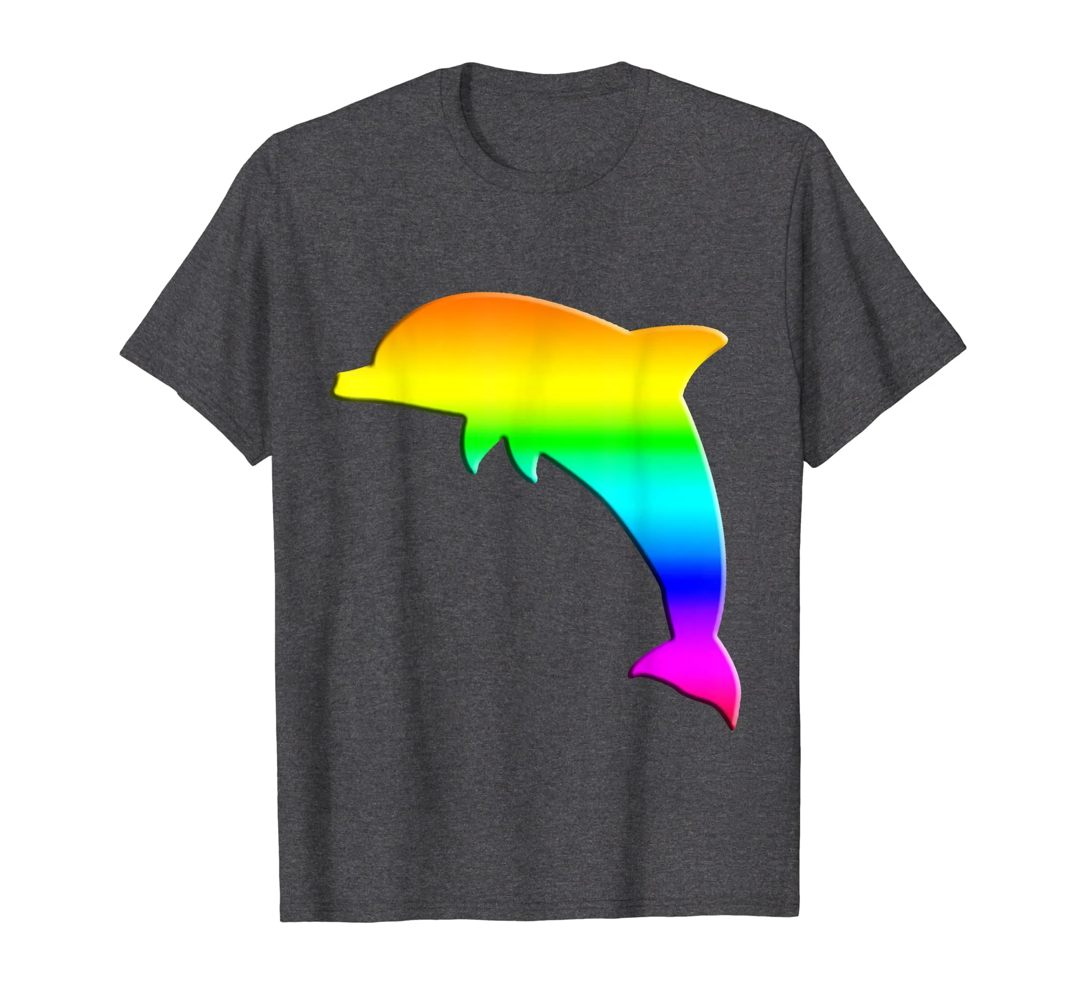 Dauphin Silhouette Watercolor Tee Cool Rainbow T-Shirt