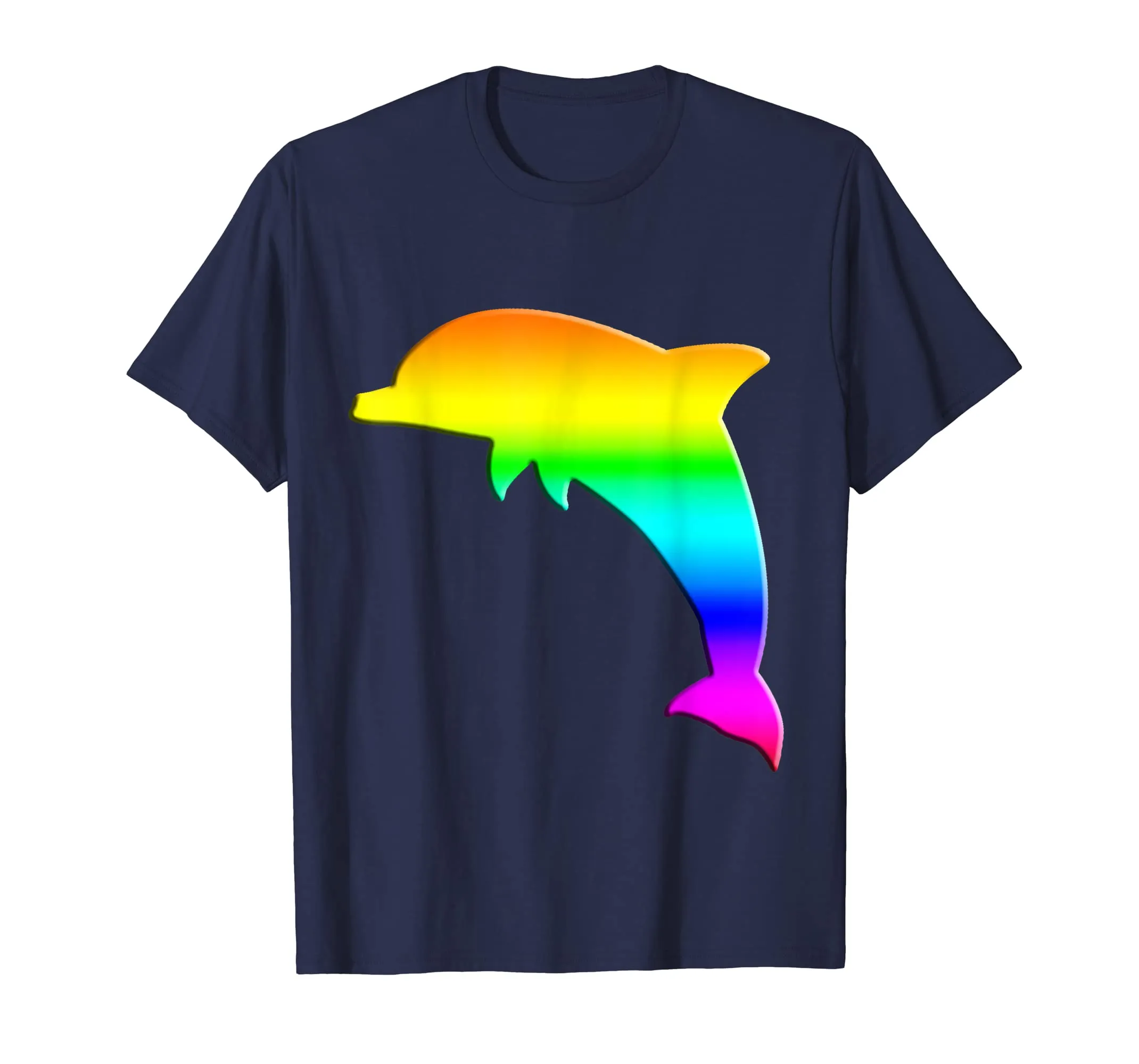 Dauphin Silhouette Watercolor Tee Cool Rainbow T-Shirt