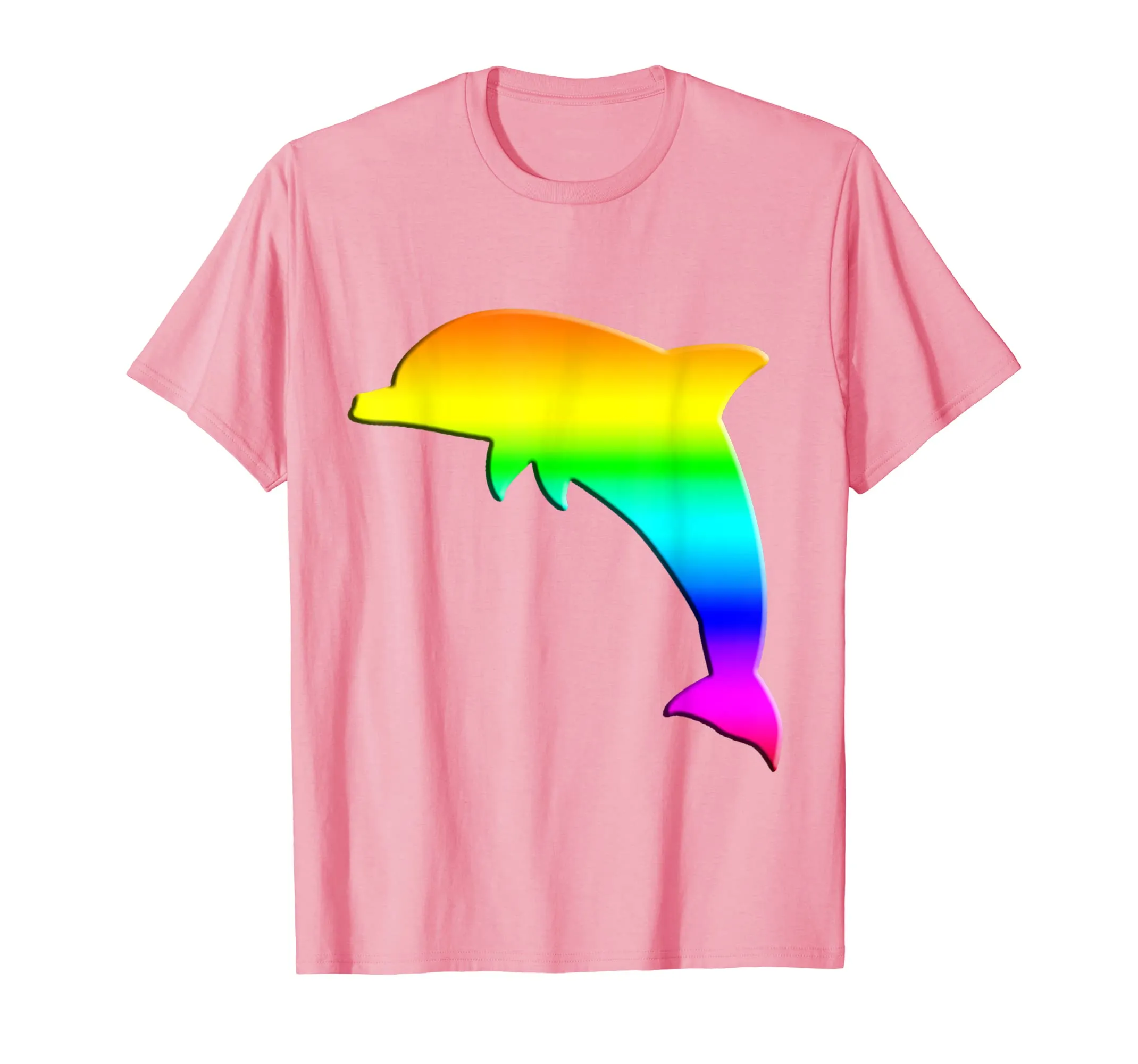 Dauphin Silhouette Watercolor Tee Cool Rainbow T-Shirt