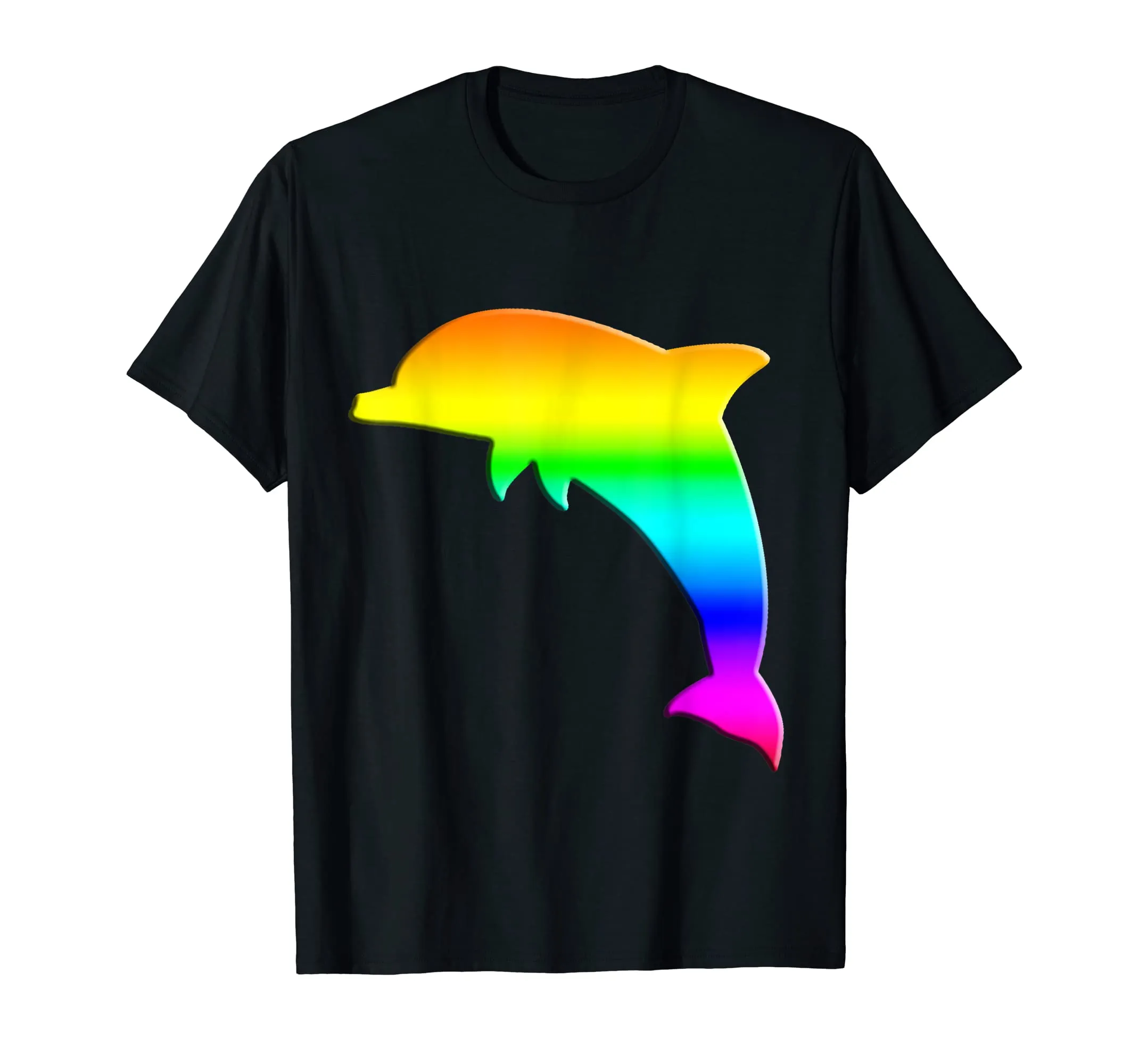 Dauphin Silhouette Watercolor Tee Cool Rainbow T-Shirt
