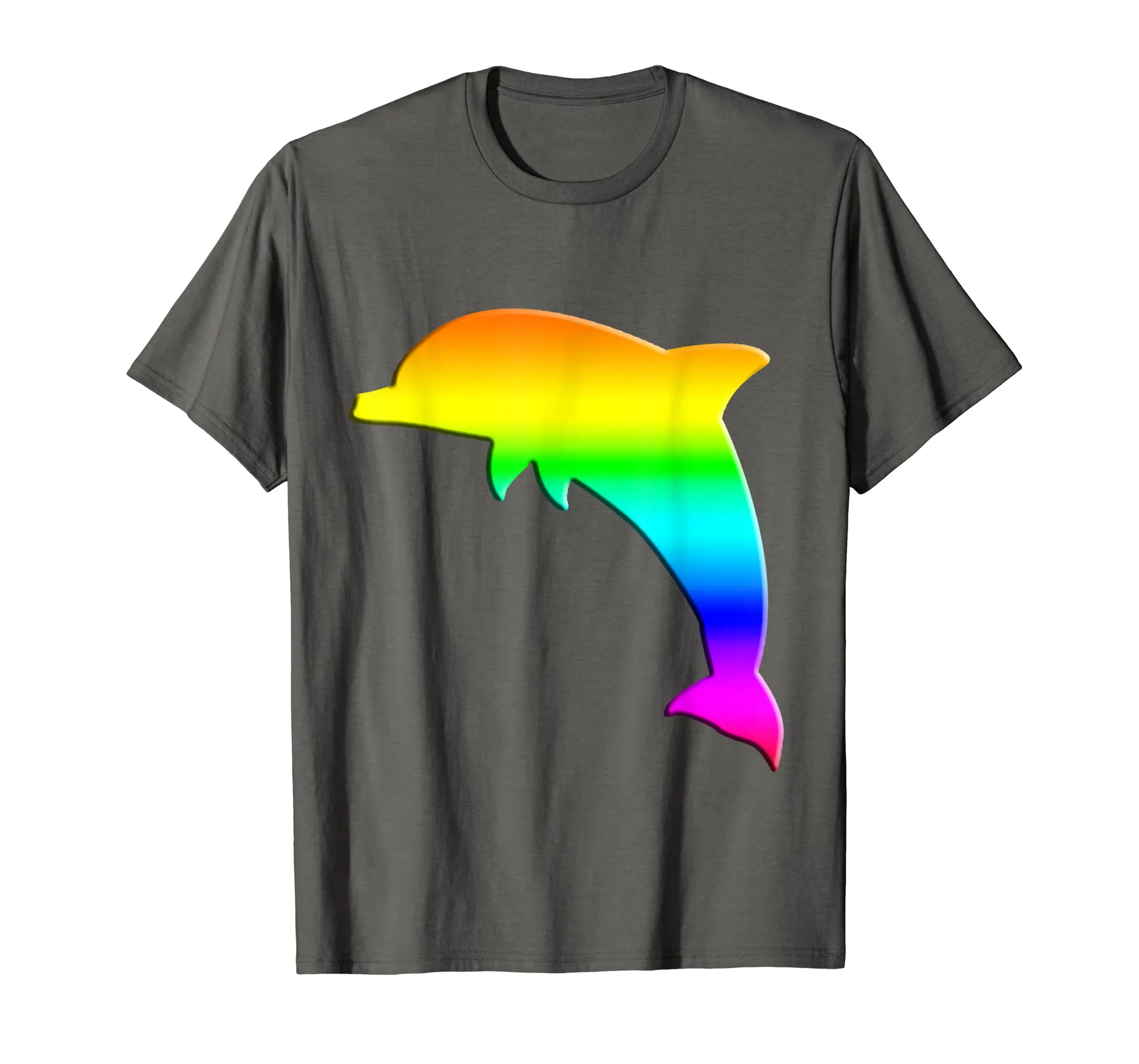 Dauphin Silhouette Watercolor Tee Cool Rainbow T-Shirt