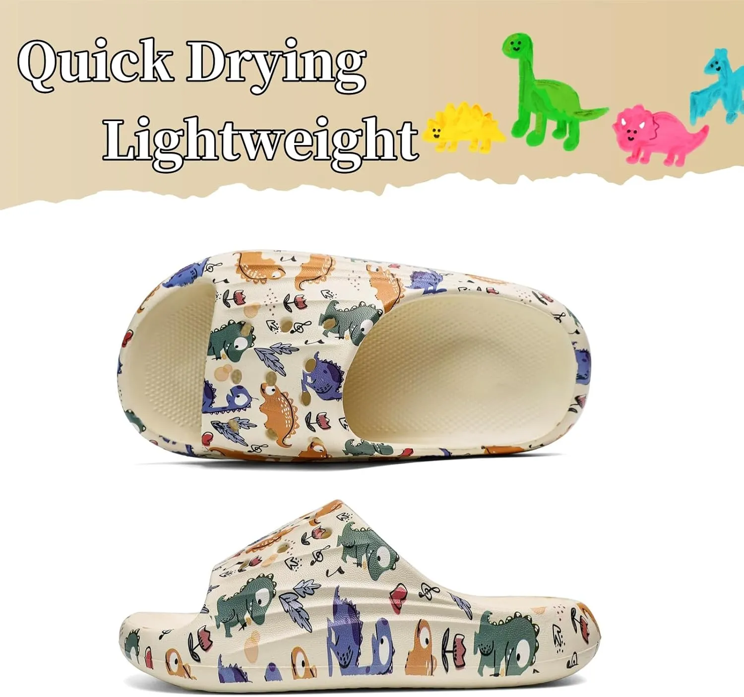 DAYUMKOU Toddler Boy Sandals Girls Footwear Cute Open Toe Beach Slides Indoor Outdoor Kids Slippers Lightweight Pool Shoes