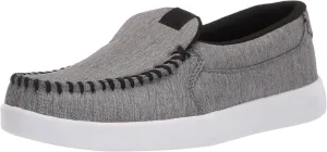 DC Men's Villain 2 Casual Slip On Skate Shoe Slipper, Black/Heather Grey, 8.5