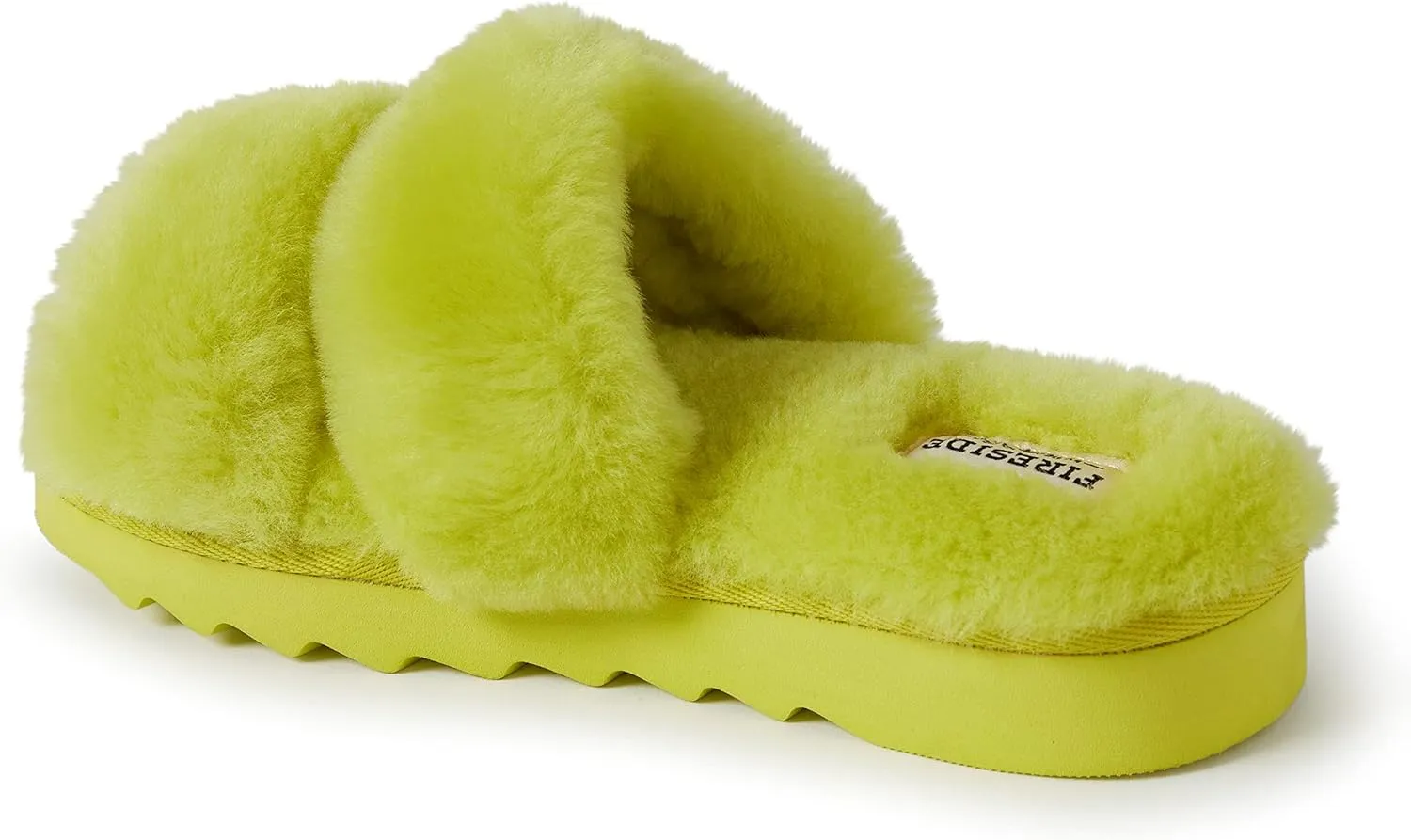 Dearfoams Women's Fireside Benalla All Over Shearling Double Band Easy On/Off Slide Slipper