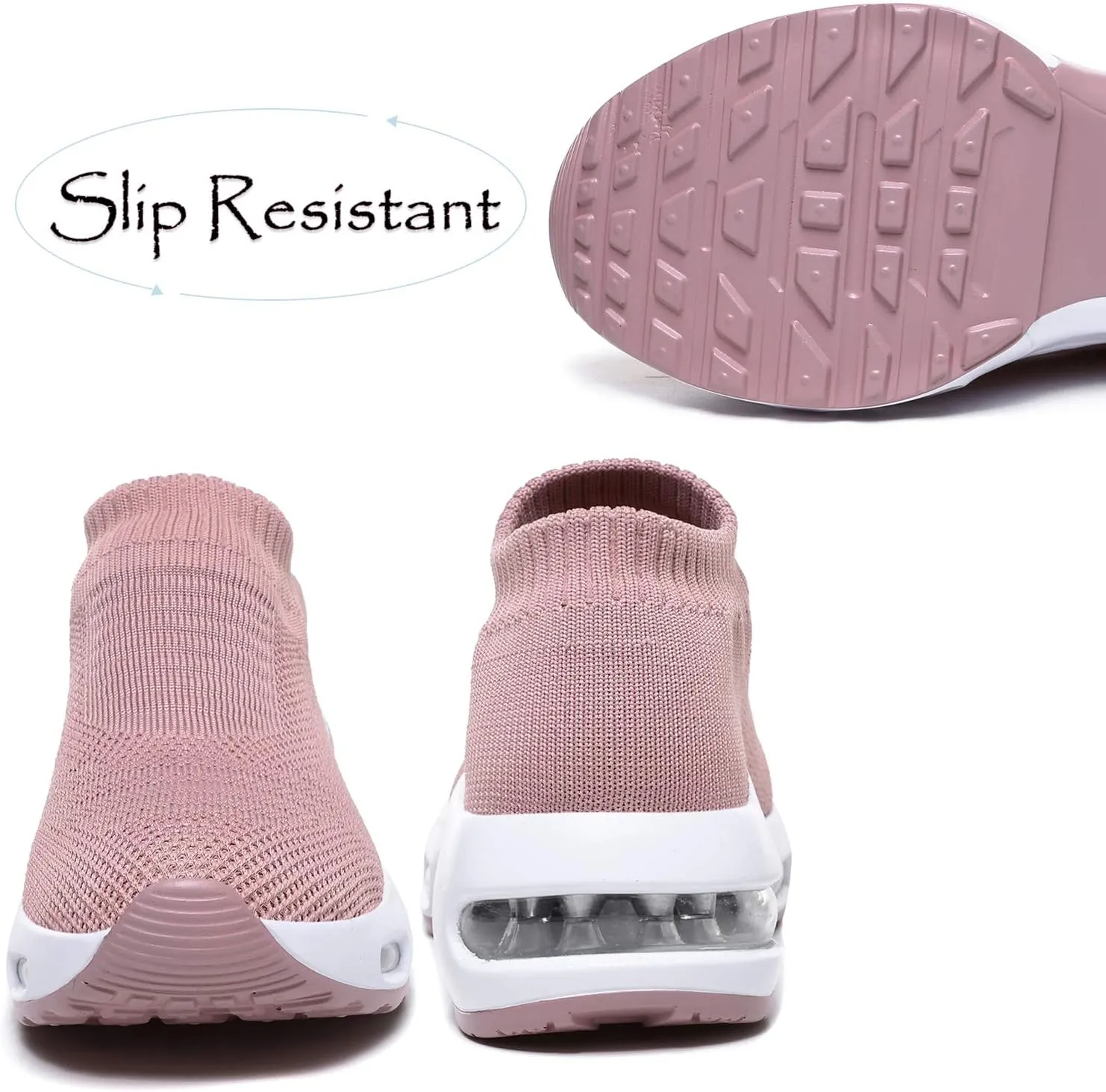DimaiGlobal Women's Walking Shoes Sock Sneakers Slip On Comfort Mesh Fashion Cushion Lady Girls Modern Jazz Dance Easy Shoes Wedge Platform Loafers