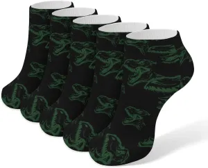 Dinosaur Head Ankle No Show Socks Soft Loafer Socks Low Cut Non Slip Flat Sock 5 PC