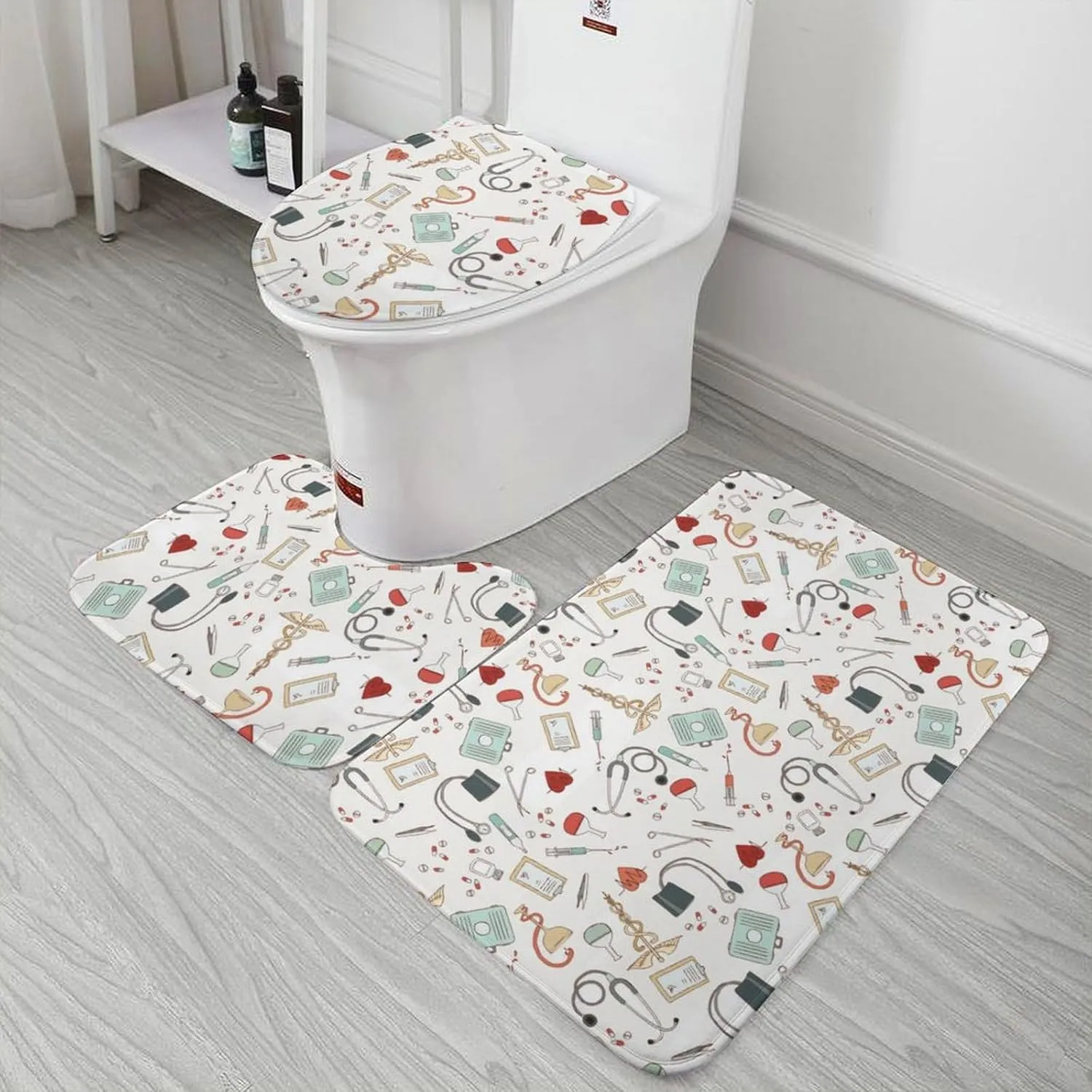 Doctor Nurse Easy to Clean Anti Slip and Non Absorbent Floor Mat Three Piece Set 19.7"x31.5"