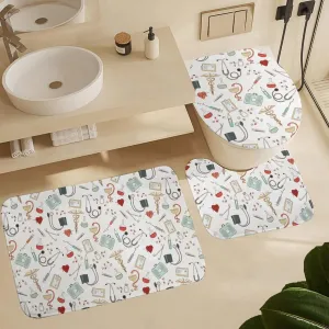 Doctor Nurse Easy to Clean Anti Slip and Non Absorbent Floor Mat Three Piece Set 19.7"x31.5"