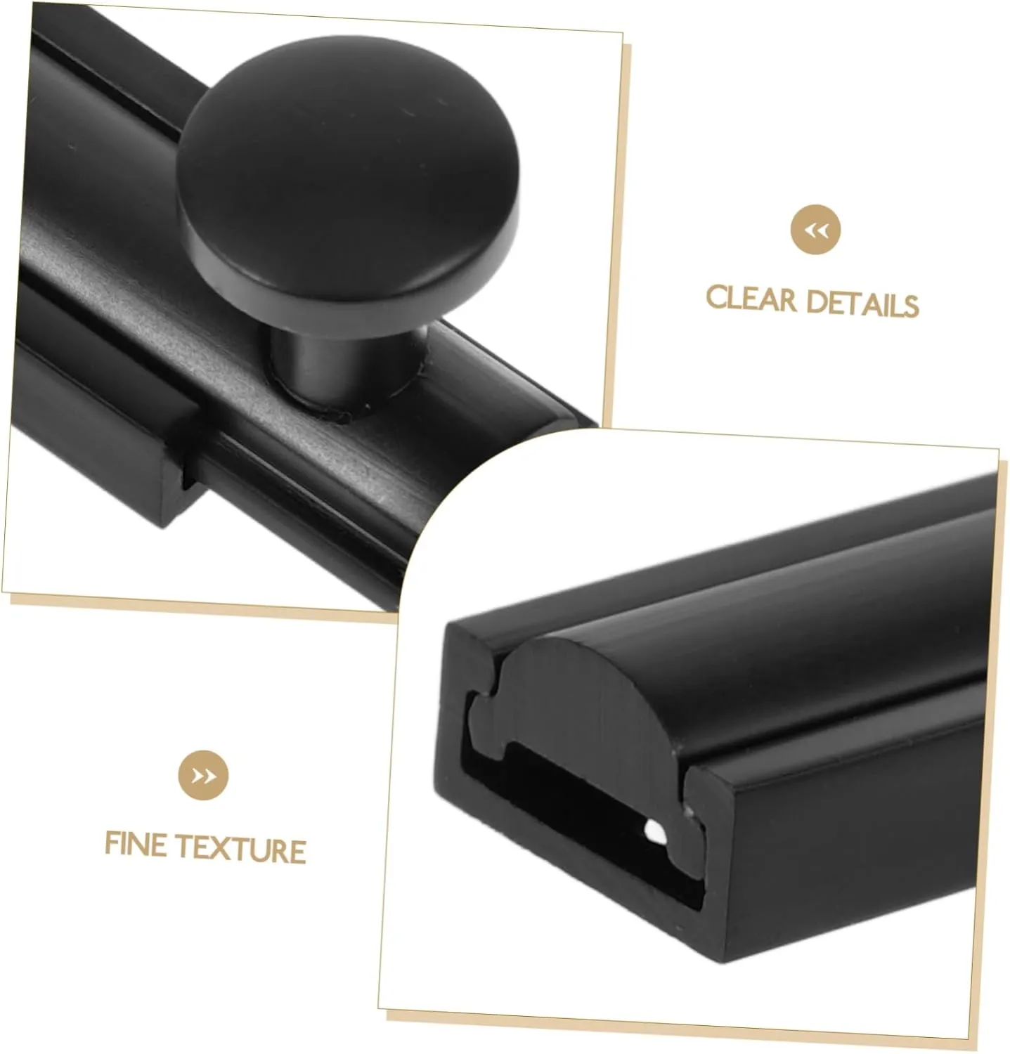 DOITOOL 4pcs Invisible Door Latch Door Latches Reinforcement Sliding Door Front Security Slide Latch Lock Kit Inside Deadbolt Home Security Door Lock Privacy Gate Latch Pure Copper Black