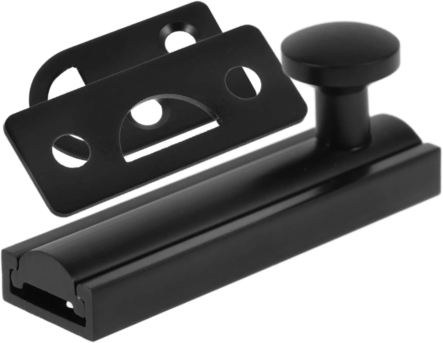 DOITOOL 4pcs Invisible Door Latch Door Latches Reinforcement Sliding Door Front Security Slide Latch Lock Kit Inside Deadbolt Home Security Door Lock Privacy Gate Latch Pure Copper Black