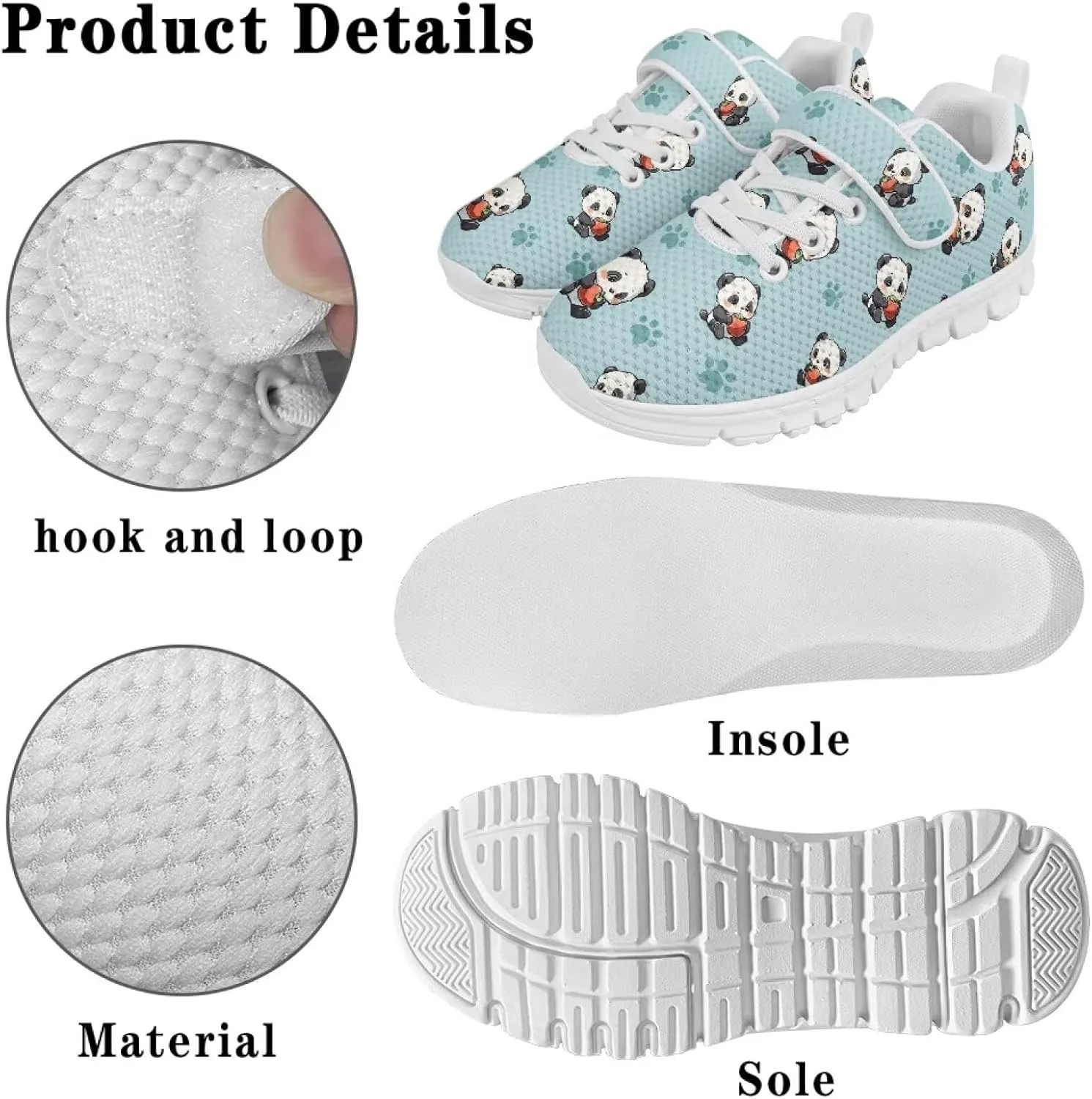 Doojoayie Slip On Shoes for Girls Soft Sole School Tennis Shoes Hook and Loop