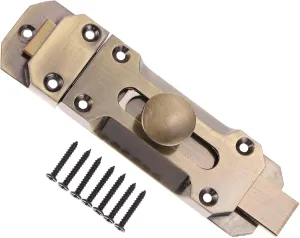 Door Sliding Latch Wooden Door Lock Retro Style Easy Slide Lock Child Proof Zinc Alloy Suitable for Home Fences Bedrooms