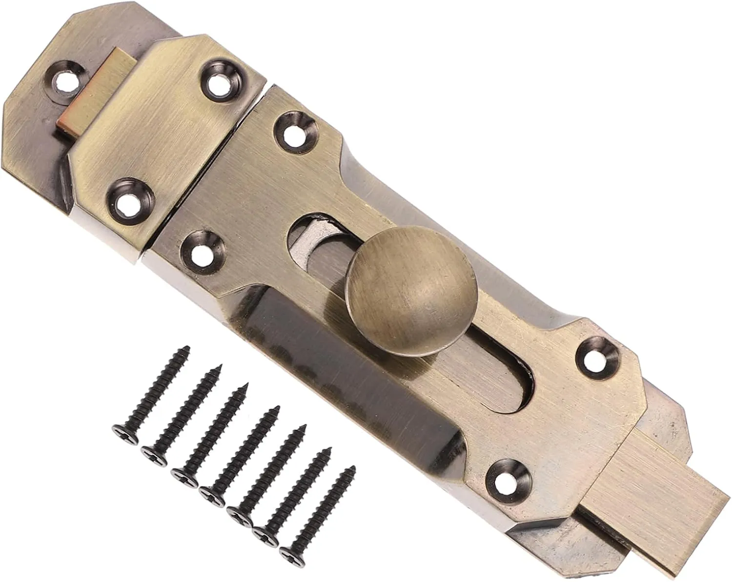 Door Sliding Latch Wooden Door Lock Retro Style Easy Slide Lock Child Proof Zinc Alloy Suitable for Home Fences Bedrooms