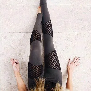 DOUBLE MESH YOGA PANTS / WORKOUT LEGGINGS.