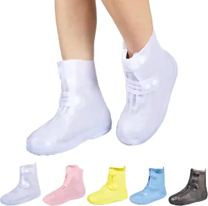Dream Apparel Waterproof Rain Shoe Covers for Women Men, Non-Slip Reusable Boot Covers Foldable Shoe Covers Rainproof Overshoes Over Shoes Galoshes