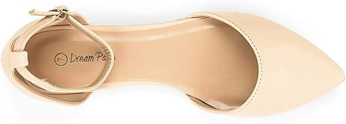 DREAM PAIRS Flapointed Women's Casual D'Orsay Pointed Plain Ballet Comfort Soft Slip On Flats Shoes