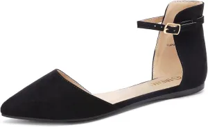 DREAM PAIRS Flapointed Women's Casual D'Orsay Pointed Plain Ballet Comfort Soft Slip On Flats Shoes