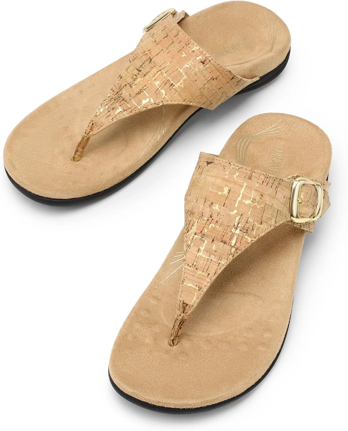 DREAM PAIRS Flip Flops for Women, Arch Support Orthotic Comfortable Soft Summer Slip On Thong Sandals