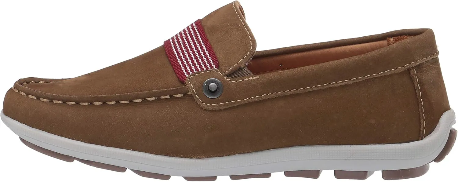 Driver Club USA Unisex-Child Boys/Girls Leather Luxury Fashion Driving Loafer with Grow Grain Detail