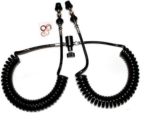 Dual 11.5 Ft Long Remote with QD and Slide Check Double Hose Black