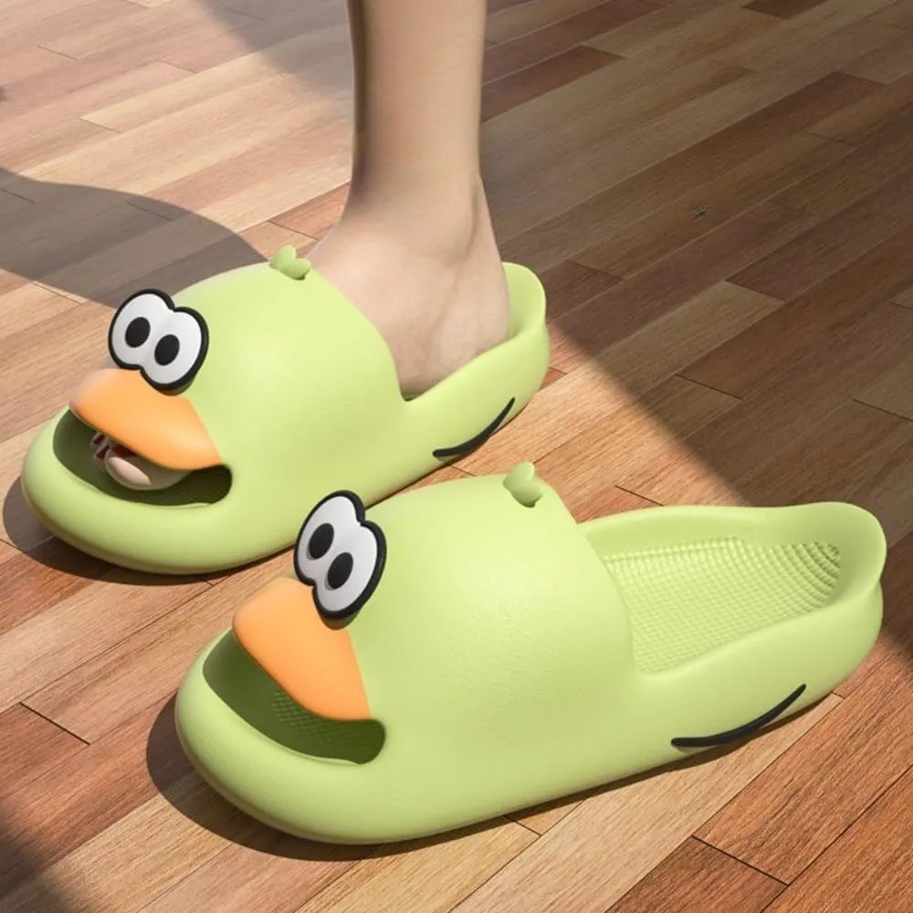 Duck Bathroom Slippers - Cartoon Female Indoor Home Non-slip Soft Bottom Cute Thick Bottom Step on Shit Slippers