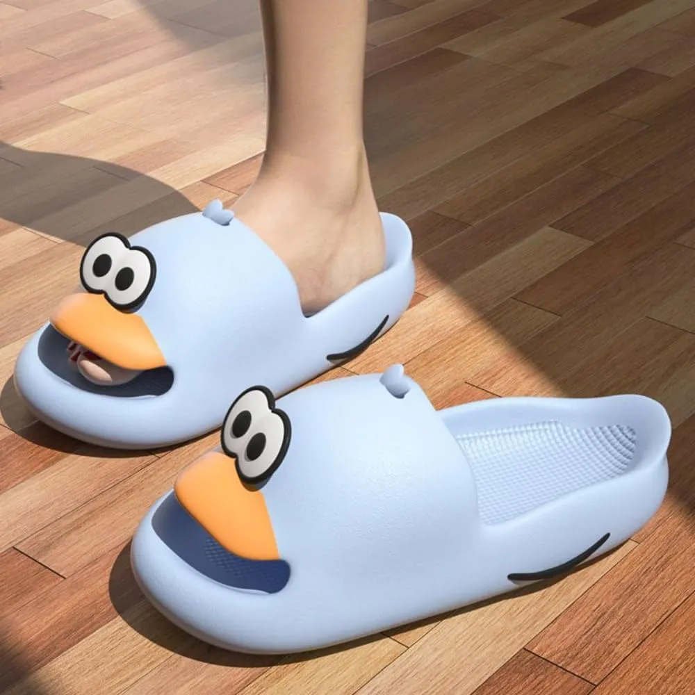 Duck Bathroom Slippers - Cartoon Female Indoor Home Non-slip Soft Bottom Cute Thick Bottom Step on Shit Slippers