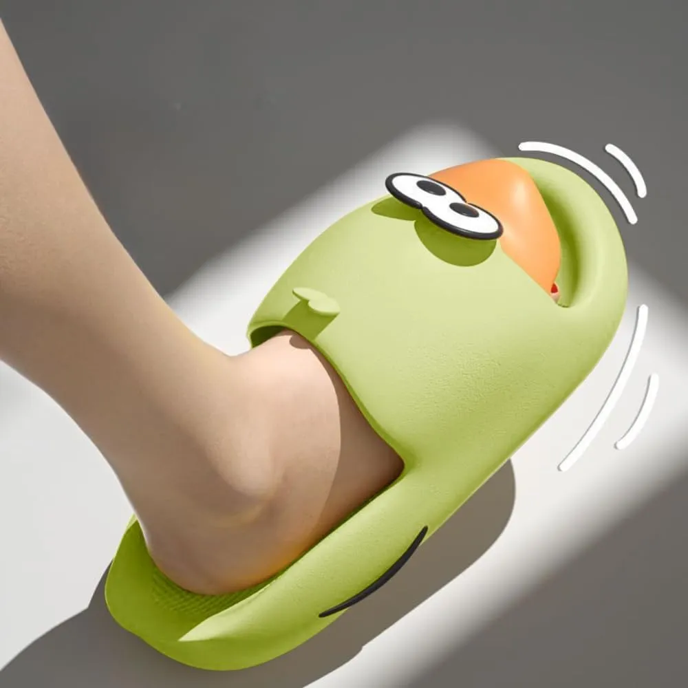 Duck Bathroom Slippers - Cartoon Female Indoor Home Non-slip Soft Bottom Cute Thick Bottom Step on Shit Slippers