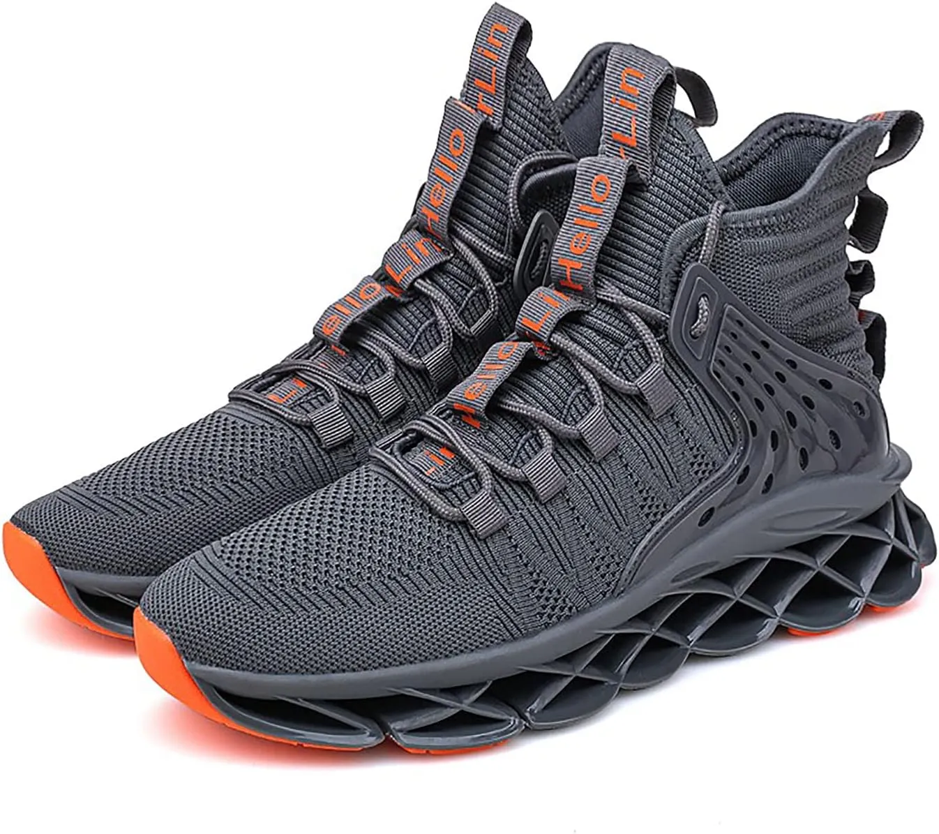 DUDHUH Running Shoes for Men Comfortable Athletic Cross Trainer Casual Walking Fashion Mens Tennis Sock Sneakers