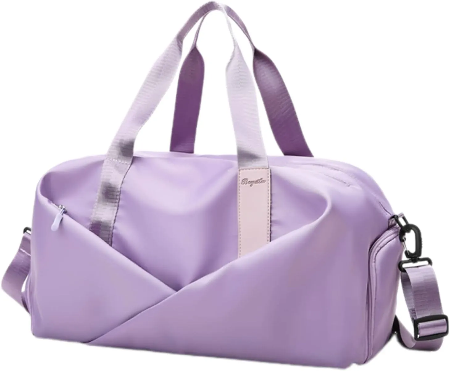 Duffle Bag, Gym Bag for Women, Separate Shoes Compartment Yoga Bag, Wet and Dry Separation Beach Bag (Large, Purple)