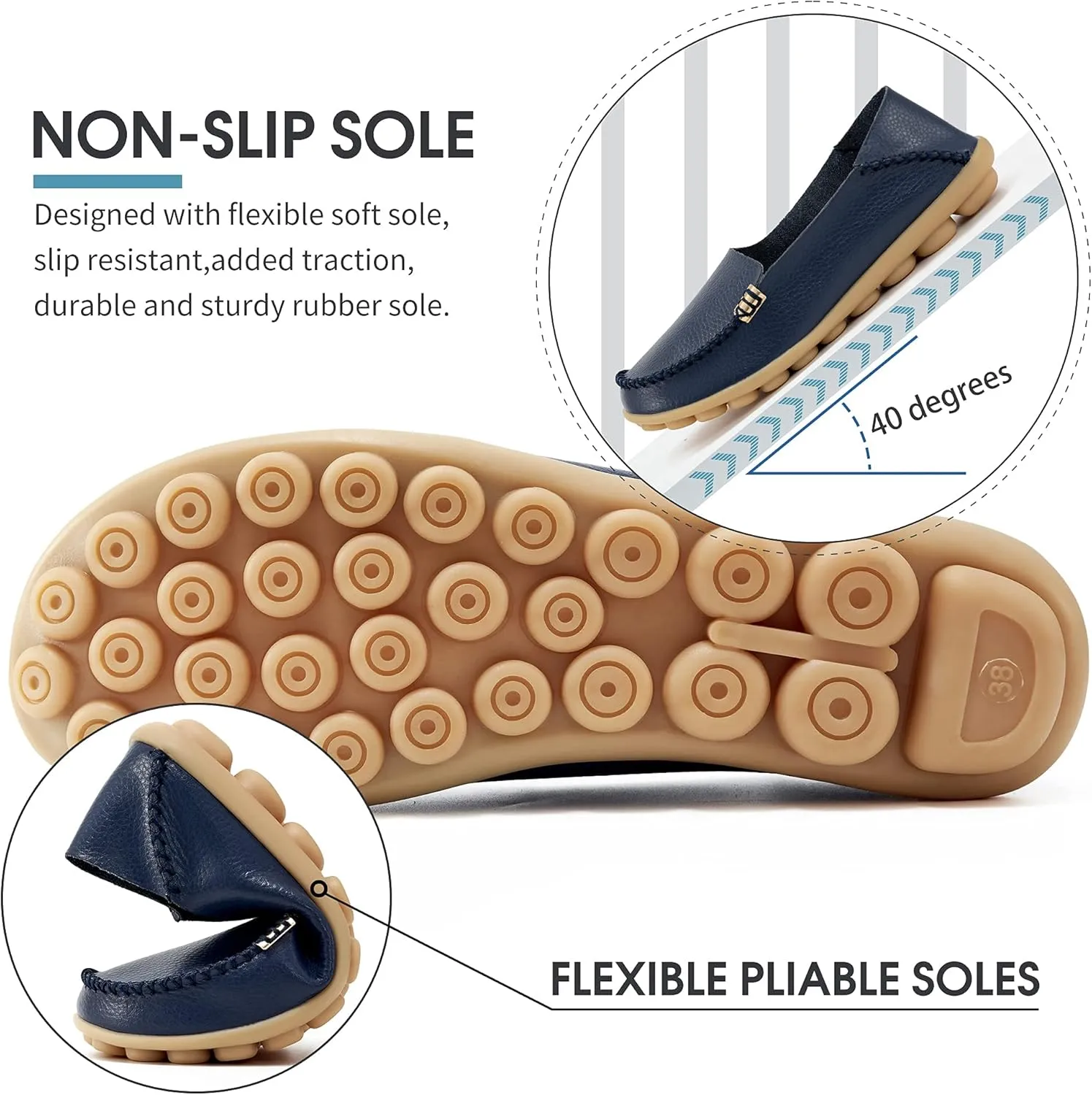 DUOYANGJIASHA Women's Comfortable Loafers Casual Round Toe Moccasins Wild Driving Flats Soft Walking Shoes Women Slip On