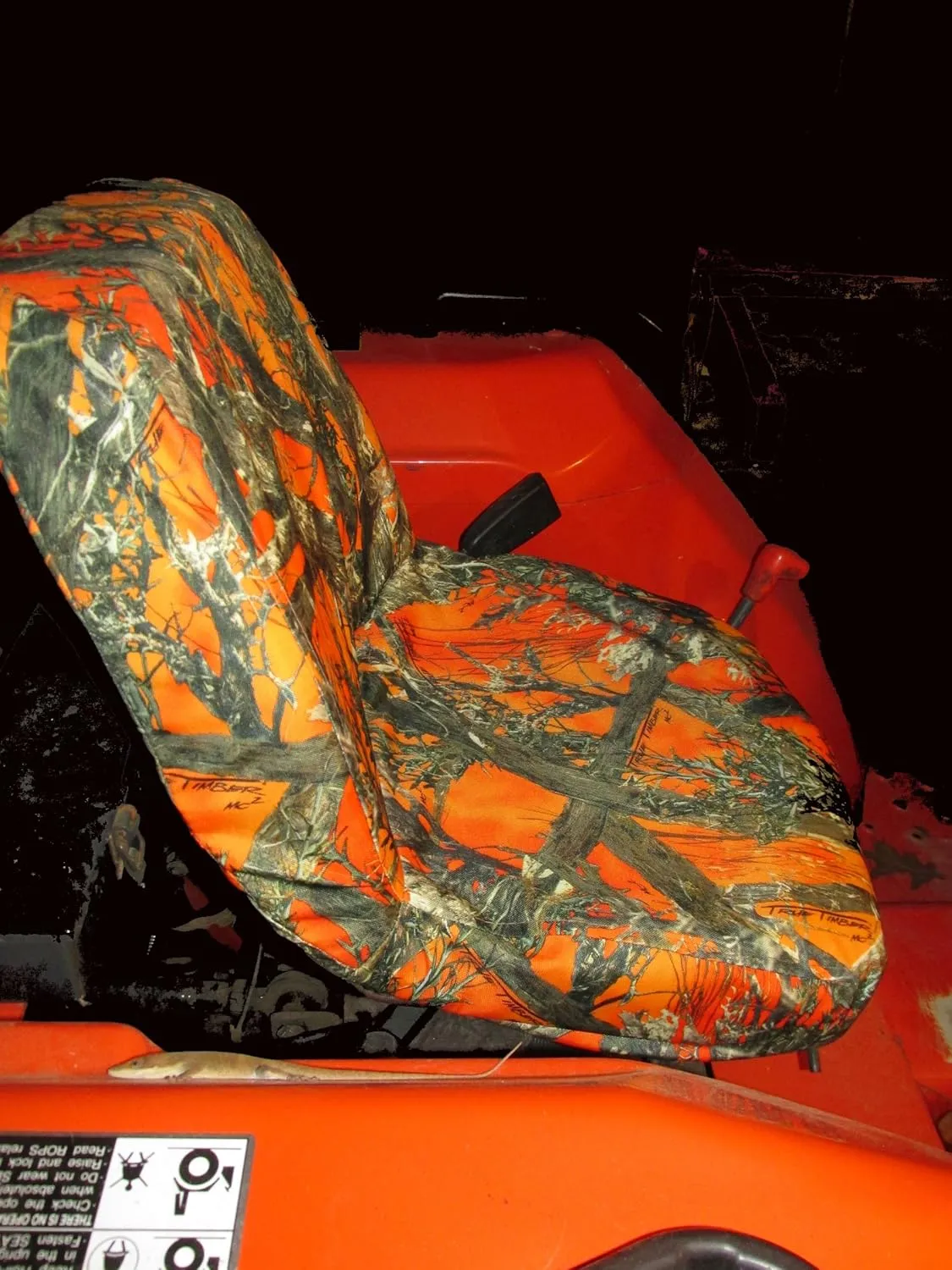 Durafit Seat Covers, for Kubota B2320,B2620,B2920,B3200,B7410,B7510,B7610,B7800,BX1850,BX2350,BX24,BX25,M5640,L2501,L3240,L3940,L4240,L5040,L5240,L5740,BX2370,BX1880 in KU09-MC2 Orange Camo