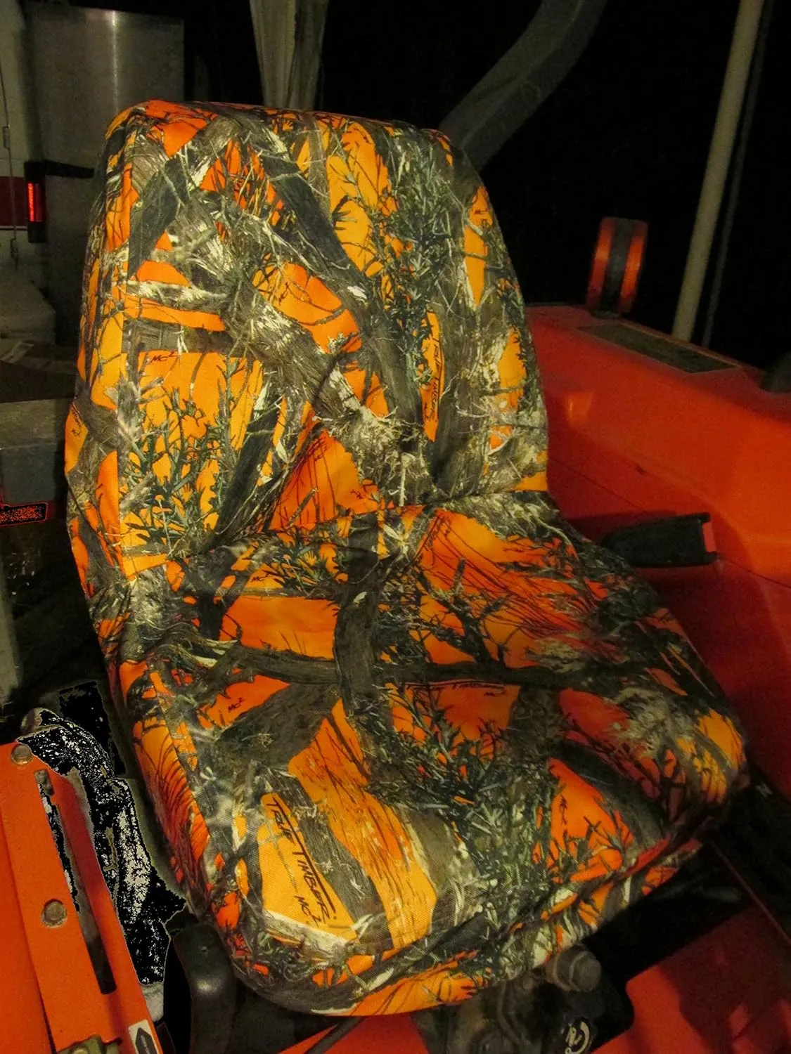 Durafit Seat Covers, for Kubota B2320,B2620,B2920,B3200,B7410,B7510,B7610,B7800,BX1850,BX2350,BX24,BX25,M5640,L2501,L3240,L3940,L4240,L5040,L5240,L5740,BX2370,BX1880 in KU09-MC2 Orange Camo