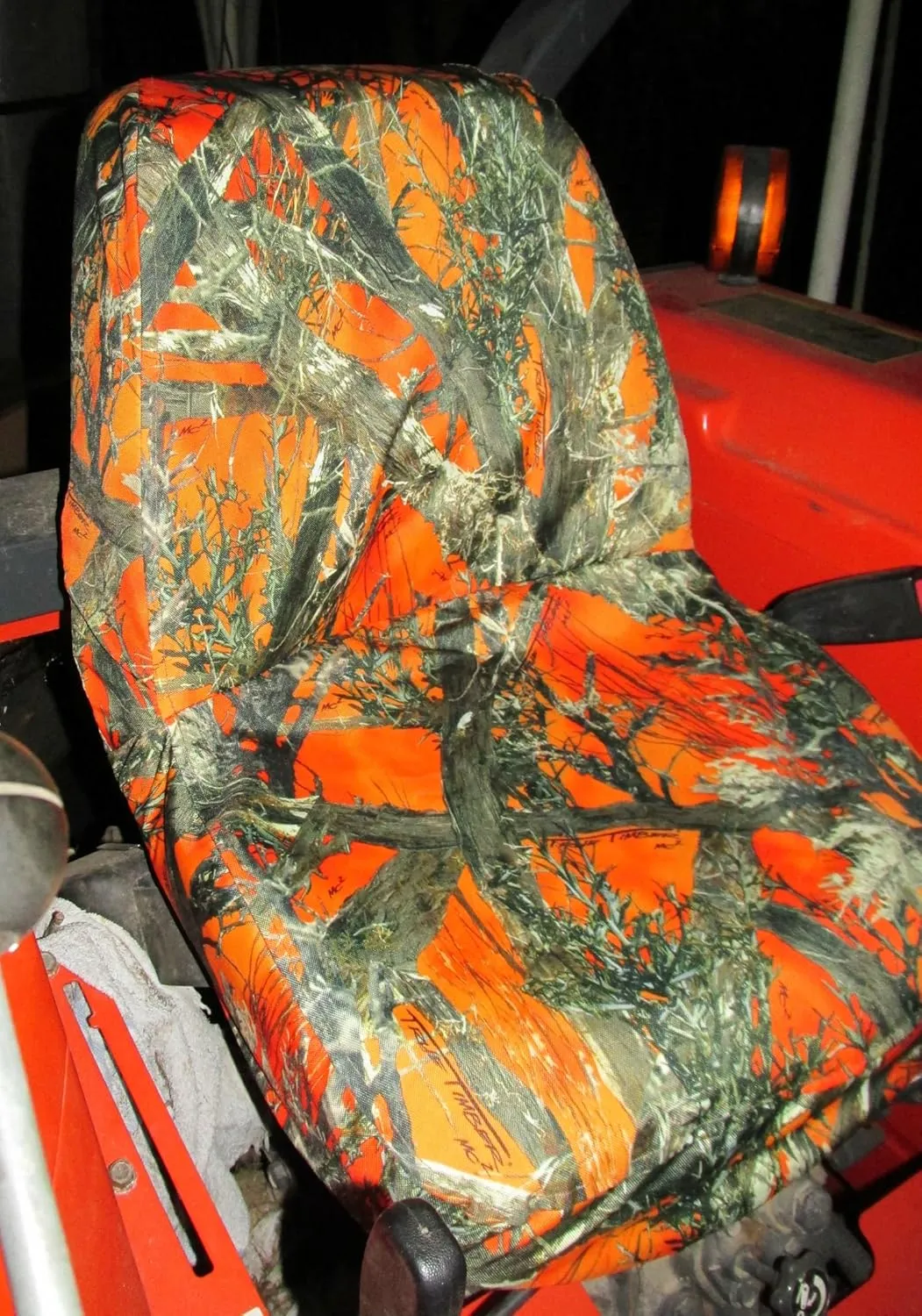 Durafit Seat Covers, for Kubota B2320,B2620,B2920,B3200,B7410,B7510,B7610,B7800,BX1850,BX2350,BX24,BX25,M5640,L2501,L3240,L3940,L4240,L5040,L5240,L5740,BX2370,BX1880 in KU09-MC2 Orange Camo