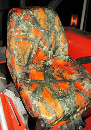 Durafit Seat Covers, for Kubota B2320,B2620,B2920,B3200,B7410,B7510,B7610,B7800,BX1850,BX2350,BX24,BX25,M5640,L2501,L3240,L3940,L4240,L5040,L5240,L5740,BX2370,BX1880 in KU09-MC2 Orange Camo