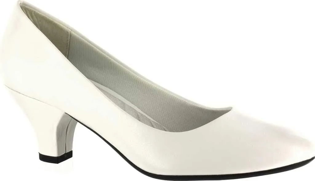 Easy Street Womens Fabolous Faux Leather Slip-On Pumps White 8.5 Wide (C,D,W)