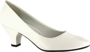 Easy Street Womens Fabolous Faux Leather Slip-On Pumps White 8.5 Wide (C,D,W)